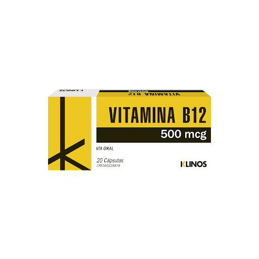 Foto de Vitamina b12 500 mcg x 20 caps klinos