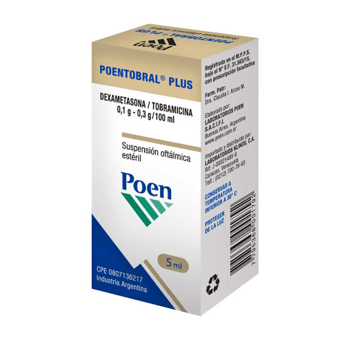 Foto de Poentobral plus 0,1-0,3 g / 100 ml susp oft x 5 ml poen